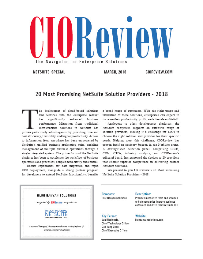 CIOReview - 20 Most Promising NetSuite Solution Providers