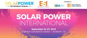 Solar Power International 2018. Energy Stroage International. SEIA Solar Energy Industries Association. Smart Electric Power Alliance