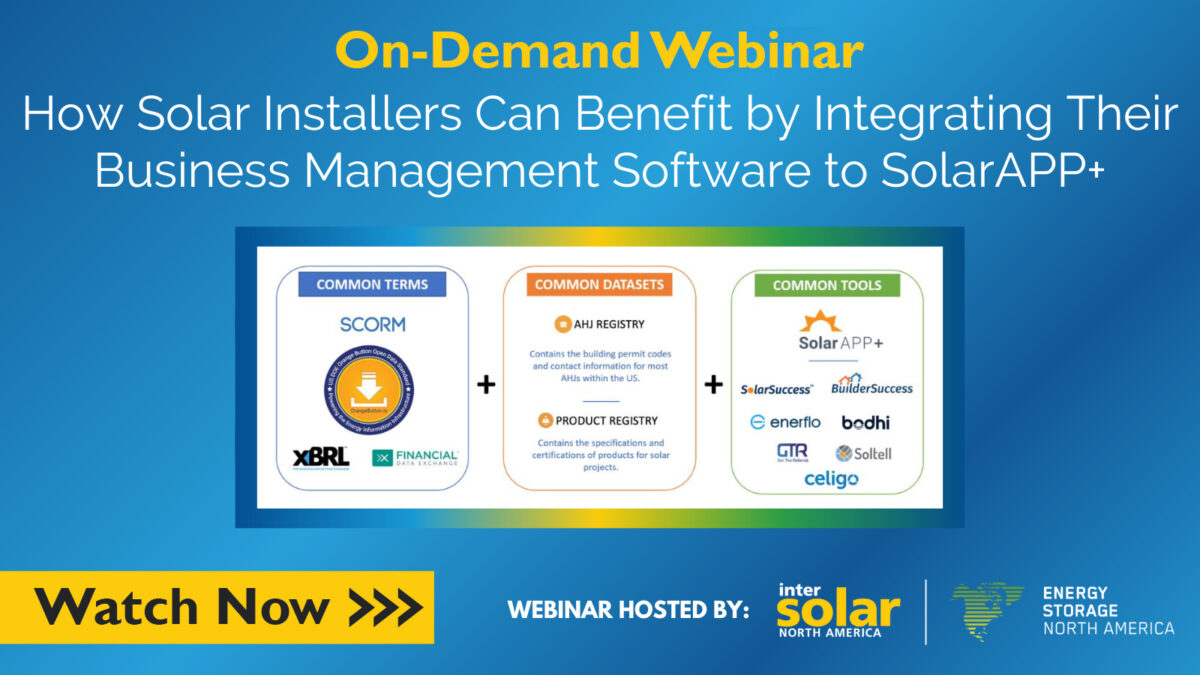 On-demand webinar: How Solar Installers Can Benefit by Integrating their Business Management Software to SolarAPP+ Presented by Blu Banyan CEO, Jan Rippingale