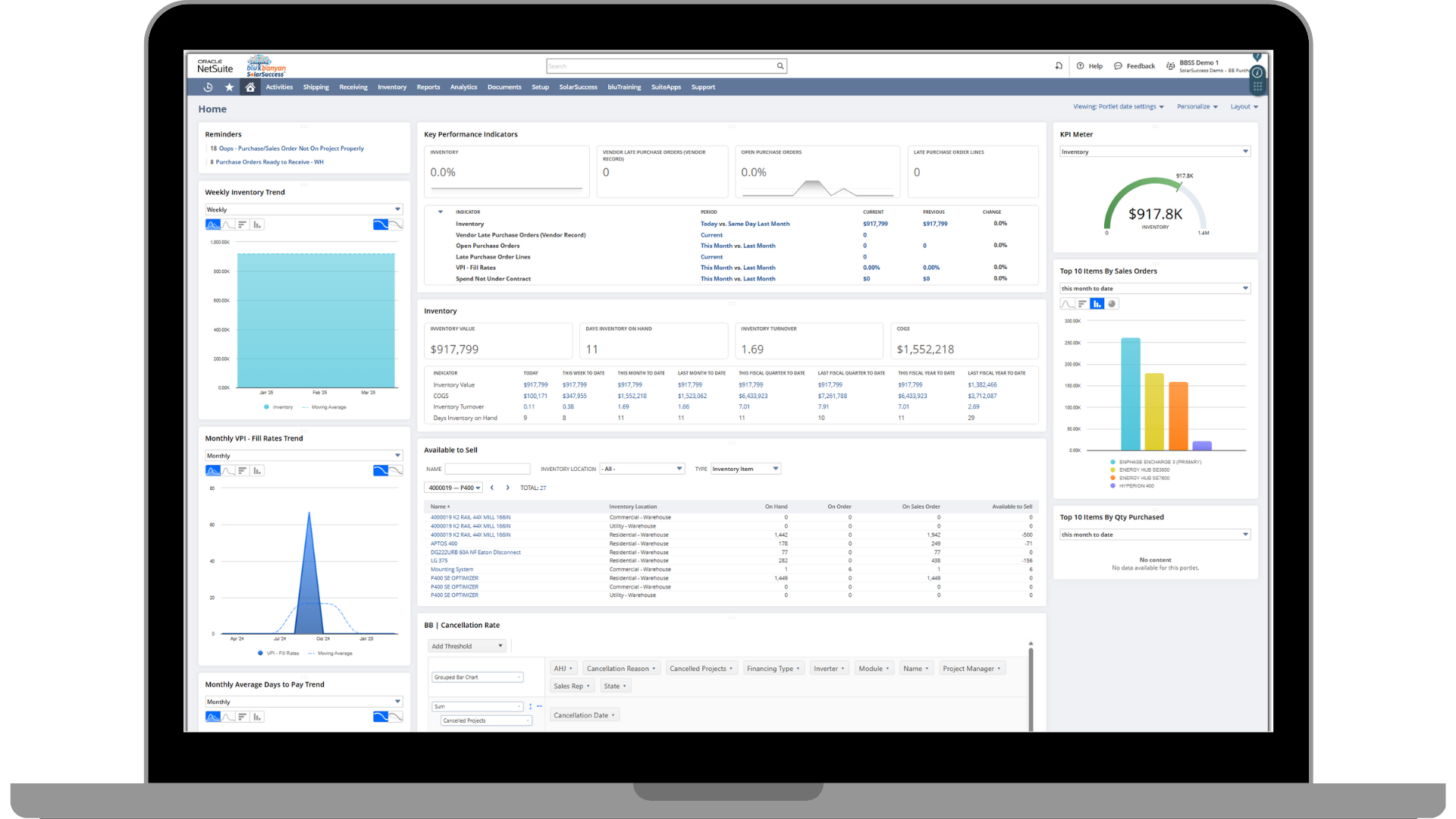 SolarSuccess Purchasing Manager Dashboard