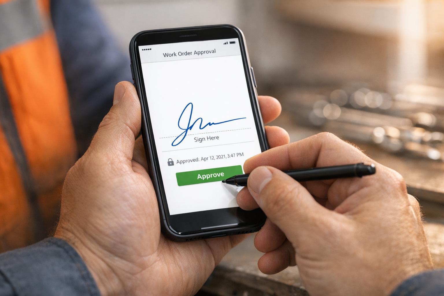 Improving Work Order Approvals with Mobile Digital Signatures